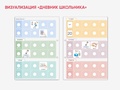 Карточки ПЭКС: визуальные опоры "Дневник школьника"